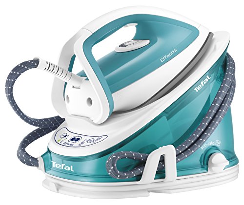 Tefal Effectis Plus GV6721E0 - Centro de planchado autonomía ilimitada, 5 bares de presión, golpe vapor 240 g/min, suela Durilium, función autolimpieza, antical, función Eco, para todo tipo de tejidos