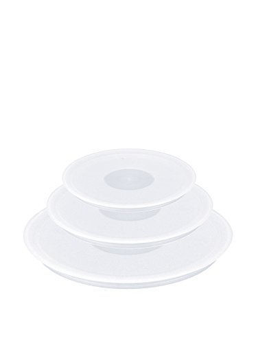 Tefal Ingenio Set de 3 Tapas para la conservación de cazos de 16, 18 y 20 cm, Blanco