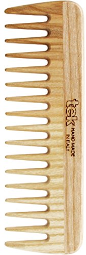 Tek peine pequeño en madera de fresno de dientes anchos - Hecho a mano en Italia