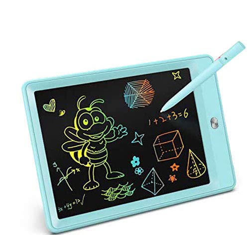 TEKFUN 10 Pulgadas Tablet para niños,Portatiles Buenos,Tableta de Escritura LCD de con Bloqueo de Pantalla borrable y función Reutilizable,Pizarra Luminosa niños,Juegos educativos niños(Azul)