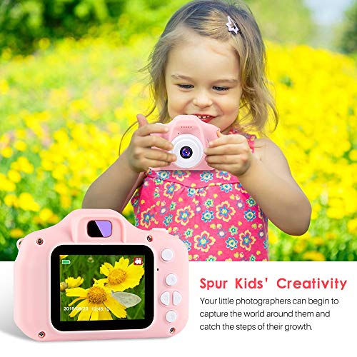 TekHome Cámara Fotos Niños, Regalos Niña 3 4 5 6 Años, Juguetes Niña 7-12 Años, Regalos Cumpleaños Navidad Originales para Infantil,Cámara Digital 1080P HD Video,con 32GB Tarjeta SD,Rosa.