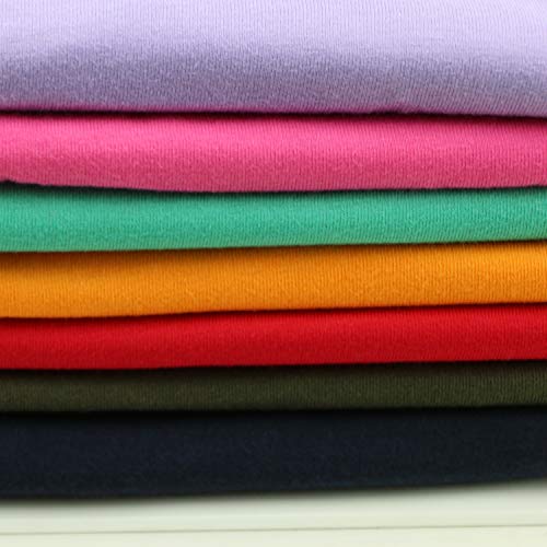 Tela decorativa artesanal | Tejido de punto de algodón elástico de 50 * 160 cm para coser bricolaje Ropa de algodón para bebés que hace tela por medio metro-Rojo-