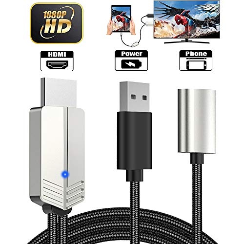 Teléfono a HDMI Cable, DIWUER Versión Mejorada 1080P Adaptador AV Digital Cable, Adaptador MHL a HDMI para iPhone Android iPad a TV/Projector/Monitor