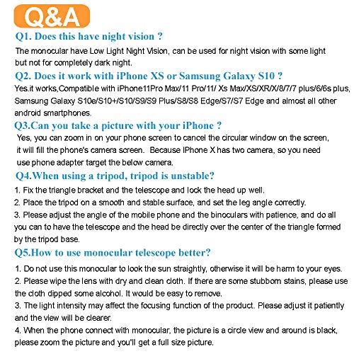 Telescopio Monocular, innislink 12x50 monocular HD Monoculares Telescopio BAK4 FMC Prisma con adaptador de teléfono y trípode, impermeable a Antivaho Para caza acampar observación aves juego de fútbol