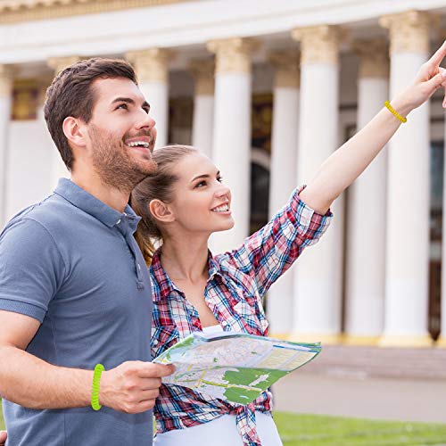 Telgoner Pulsera Antimosquitos, Pulseras Repelentes de Mosquitos, incluye 12 Piezas 100% Naturales Antimosquitos Pulsera y 24 Pegatinas Antimosquitos, Ajuste para Niños Adultos Camping Senderismo