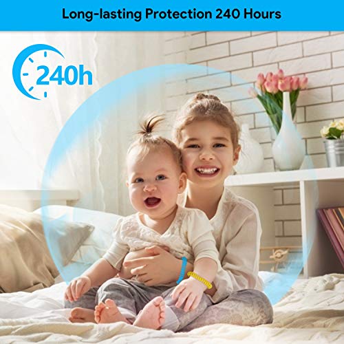 Telgoner Pulsera Antimosquitos, Pulseras Repelentes de Mosquitos, incluye 12 Piezas 100% Naturales Antimosquitos Pulsera y 24 Pegatinas Antimosquitos, Ajuste para Niños Adultos Camping Senderismo