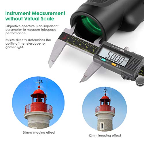 TELMU Telescopio Monocular 12 x 50 HD Spotting Scope Monculares Portátil Telescopio con Clip de teléfono para la observación de animales o aves/viajes de caza/juego de pelota/concierto