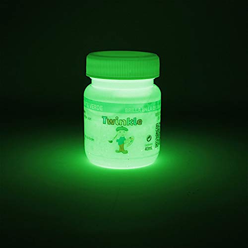 Témpera-Gouaché fotoluminiscente amarillo pálido con luz-verde en la oscuridad