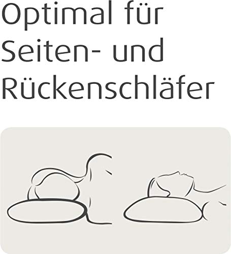 TEMPUR Symphony - Almohada ergonómica, Cervical, para Dormir de Lado y de Espaldas, Blanco, 43 x 63 x 14 cm