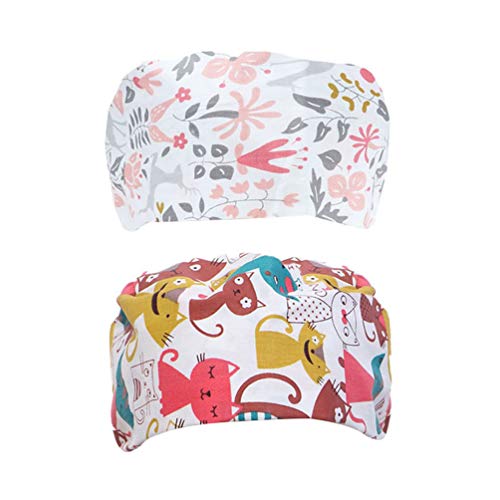 TENDYCOCO 2 Piezas Gorro de Quirófano de Algodón Gorro Médico para Mujer Gorro Médico Ajustable para Médicos Enfermeras Peluqueros Farmacéuticos Trabajadores (Color Variado Flor de Zorro)