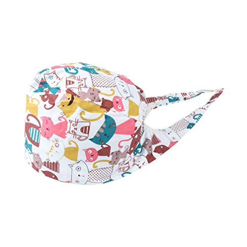 TENDYCOCO 2 Piezas Gorro de Quirófano de Algodón Gorro Médico para Mujer Gorro Médico Ajustable para Médicos Enfermeras Peluqueros Farmacéuticos Trabajadores (Color Variado Flor de Zorro)