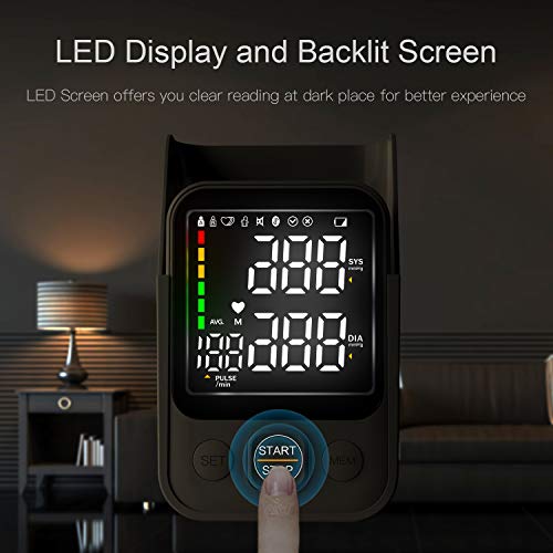 Tensiómetro de Brazo, Arealer Monitor de Presión Arterial Digital Automatico con Gran Pantalla, 2 Memorias 2 * 120, para Uso Doméstico, Deteccion de Irregular Arritmia