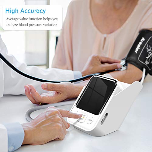 Tensiómetro de Brazo, Arealer Monitor de Presión Arterial Digital Automatico con Gran Pantalla, 2 Memorias 2 * 120, para Uso Doméstico, Deteccion de Irregular Arritmia