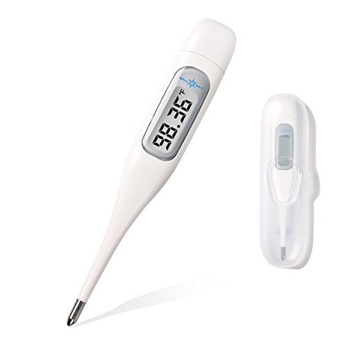 Termómetro basal iSnow-Med 1/100 grado, medida BBT dentro de 60 s, precisión ± 0.09F, C / F conmutable, caja de almacenamiento y tabla de ovulación disponible