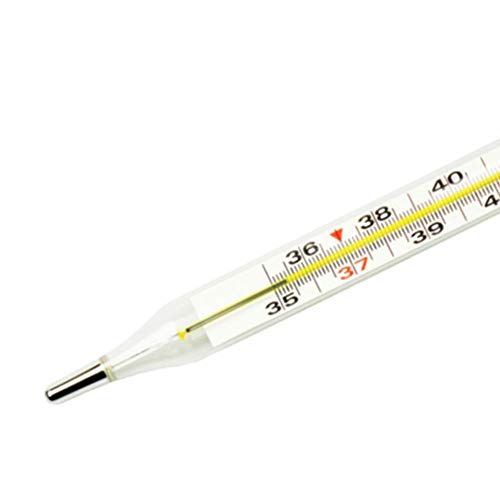 Termómetro de cristal sin mercurio para adultos y niños, sin mercurio, con pantalla ancha de seguridad, gran escala, para fiebre infantil y axilas
