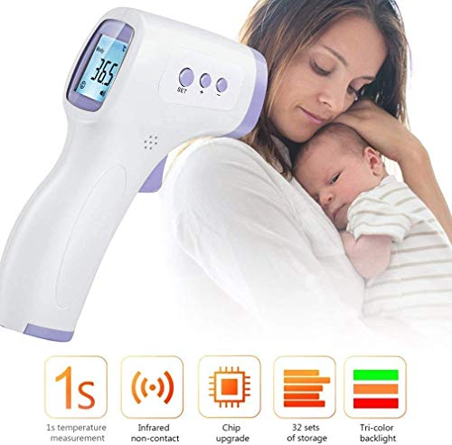 Termometro de Frente Infrarrojos Digital Sin Contacto - Termómetro Digitales Infrarrojo Medidor de Temperatura con Alarma - Termometros de Frontal Profesional para Niños, Bebes, Adultos, Objetos