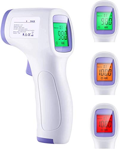 Termometro de Frente Infrarrojos Digital Sin Contacto - Termómetro Digitales Infrarrojo Medidor de Temperatura con Alarma - Termometros de Frontal Profesional para Niños, Bebes, Adultos, Objetos