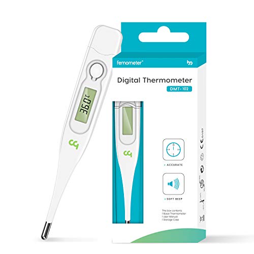 Termómetro Digital para la Fiebre, Termómetro Médico Oral para una Rápida Medición de la Temperatura Corporal vía Oral, Rectal y en las Axilas para Niños, Adultos y Bebés
