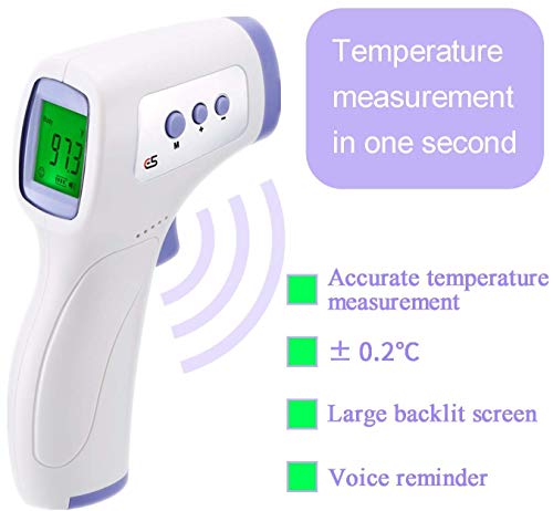 Termómetro frontal, termómetro infrarrojo para medir la fiebre, con pantalla LCD, termómetro digital, lectura instantánea precisa, certificación CE y FDA, para bebés, niños, adultos, leche y objetos