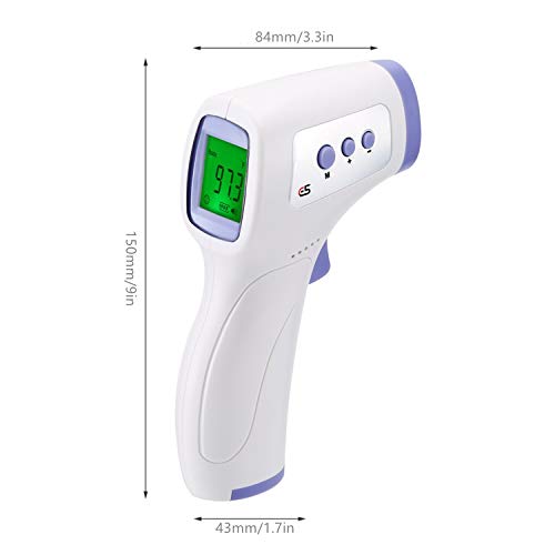 Termómetro frontal, termómetro infrarrojo para medir la fiebre, con pantalla LCD, termómetro digital, lectura instantánea precisa, certificación CE y FDA, para bebés, niños, adultos, leche y objetos