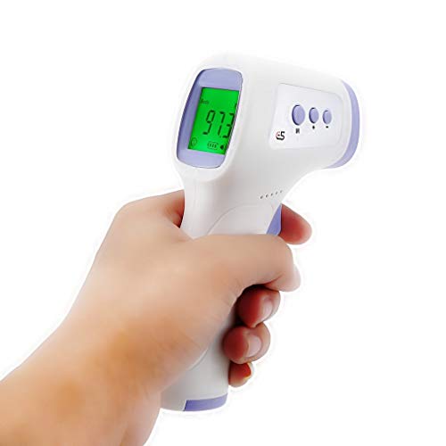 Termómetro frontal, termómetro infrarrojo para medir la fiebre, con pantalla LCD, termómetro digital, lectura instantánea precisa, certificación CE y FDA, para bebés, niños, adultos, leche y objetos