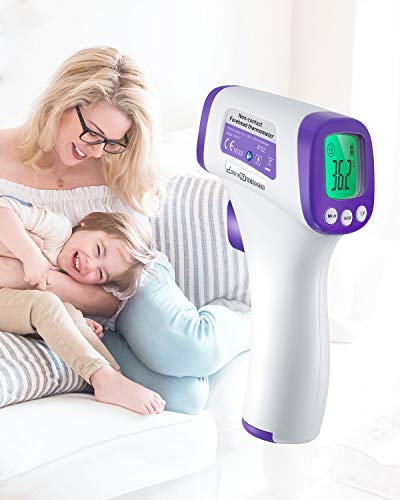 Termómetro infrarrojo, termómetro sin contacto con lectura instantánea, pantalla LCD para adultos, niños y bebés