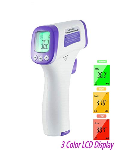 Termómetro infrarrojo, termómetro sin contacto con lectura instantánea, pantalla LCD para adultos, niños y bebés