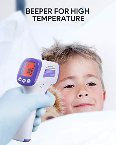 Termómetro infrarrojo, termómetro sin contacto con lectura instantánea, pantalla LCD para adultos, niños y bebés