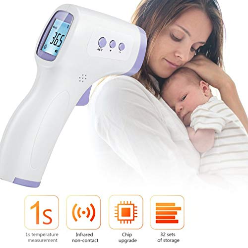 Termómetro médico para frente y oído para bebés, niños y adultos: pistola de termómetro digital infrarroja con indicador de fiebre