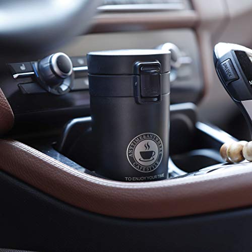 Termo,Termo de Café Matraz de Acero Inoxidable Aislado Diseño a Prueba de Fugas Para Bebidas Frías y Calientes Bebidas té Café Agua 380ML