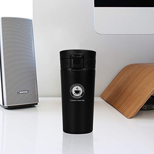 Termo,Termo de Café Matraz de Acero Inoxidable Aislado Diseño a Prueba de Fugas Para Bebidas Frías y Calientes Bebidas té Café Agua 380ML