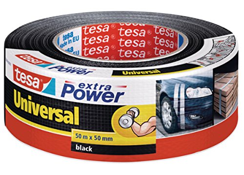 Tesa Extra Power Universal - Cinta Adhesiva, color Negro, 50 m x 50 mm