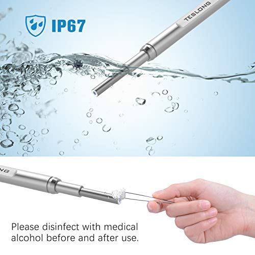 Teslong - Otoscopio USB, 4,3 mm, cámara de inspección con 6 luces LED, para Samsung, LG, Sony, Android, Mac y PC