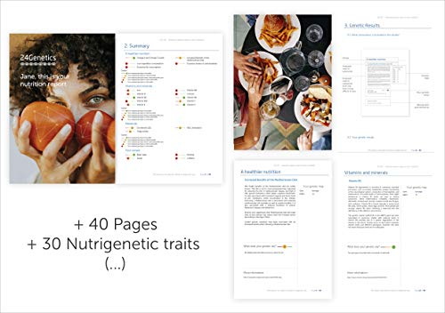 Test de ADN 24Genetics 6 en 1: 400 rasgos únicos acerca de Salud, Nutrigenética, Deporte, Cuidado de la Piel, Farmacogenética y Ancestros