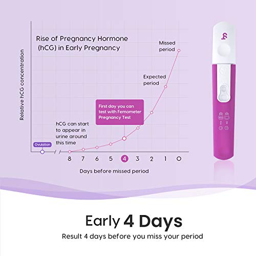 Test de embarazo 3 Pruebas - Femometer Prueba de Embarazo Resultado Rápido Formato Económico,12.5mIU / ml