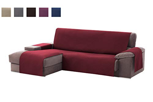 Textilhome - Funda Cubre Sofá Chaise Longue Adele, Protector para Sofás Acolchado Brazo Izquierdo. Tamaño -240cm. Color Rojo (Visto DE Frente)