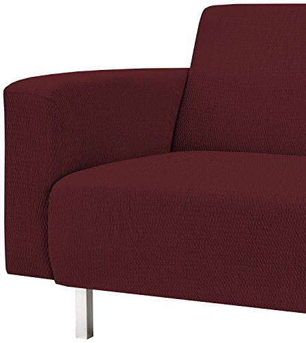 Texturas VIP- Funda de sofá Elástica Low Cost (Varios tamaños Disponibles) (Trío_3_+_1_+_1, Rojo)