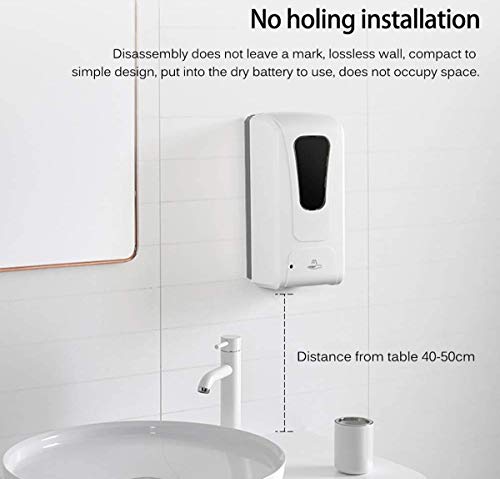 TGB 1200 ML Dispensador de Jabon Automatico con Sensor de Movimiento Inteligente Alta Capacidad Depóstito Anclaje de Pared Fácil Inalámbrico Pilas C