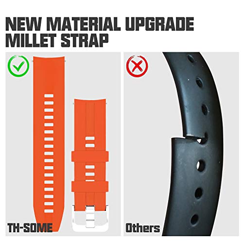 Th-some Correa para Huawei Watch GT 2/ Huawei Watch GT Fashion/Sport/Active/Elegant/Classic/Gear S3 Frontier/Galaxy Watch 46mm/S3 Classic, 22mm Pulsera de Repuesto de Silicona Banda