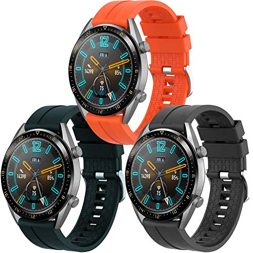 Th-some Correa para Huawei Watch GT 2/ Huawei Watch GT Fashion/Sport/Active/Elegant/Classic/Gear S3 Frontier/Galaxy Watch 46mm/S3 Classic, 22mm Pulsera de Repuesto de Silicona Banda