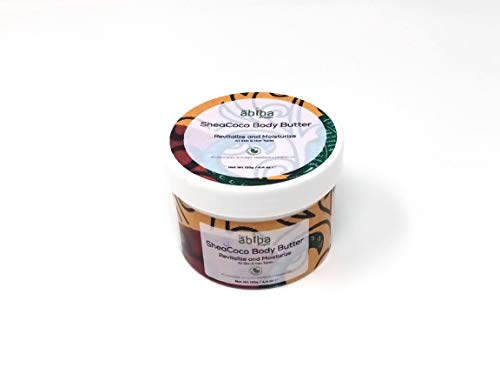 The Abiba Project SheaCoco Body Butter | Crema hidratante natural para cabello y piel con manteca de karité pura, manteca de cacao y aceite de coco para las manchas, arrugas, cicatrices, acné y eczema