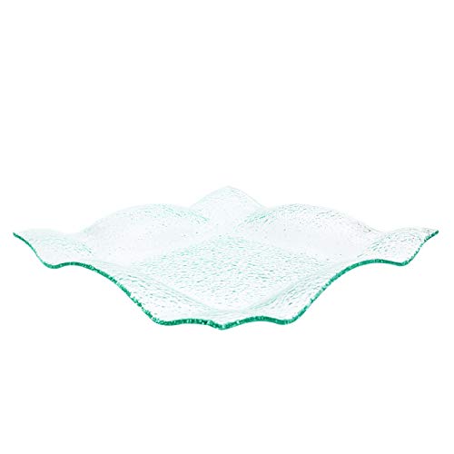THE CHEF COLLECTION Plato de Cristal de diseño decorativo para presentación de Recetas y emplatados Claro 28.5x28.5x4cm