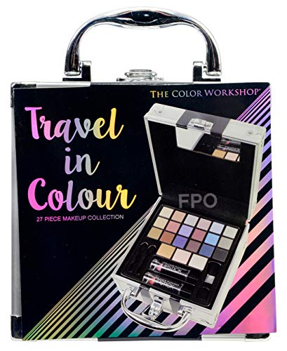 The Color Workshop TCW - Estuche de viaje para maquillaje, 27 piezas, color de viaje