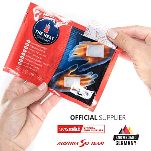 THE HEAT COMPANY Calentadores Manos - Extra CÁLIDO - Calienta Bolsillos - 12 Horas de Manos Calientes - Calor instantáneo - Activado por Aire - Puro Natural - 10 Pares