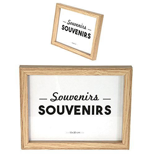 The Home Deco Factory - Marcos de Fotos, Madera + PVC, Negro/Blanco/Marrón, 22,2 x 2 x 27,3 cm, Juego de 8