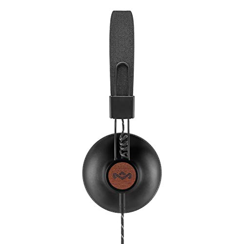 The House Of Marley Positive Vibration 2 Auriculares Plegables con Micrófono Integrado, con Aislamiento Acústico, amplificadores de 40 mm, Fabricados con Materiales Reciclables, Negro