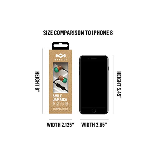 The House Of Marley Smile Jamaica Dentro de oído Binaural Alámbrico Verde, Madera - Auriculares (Alámbrico, Dentro de oído, Binaural, Intraaural, Verde, Madera)