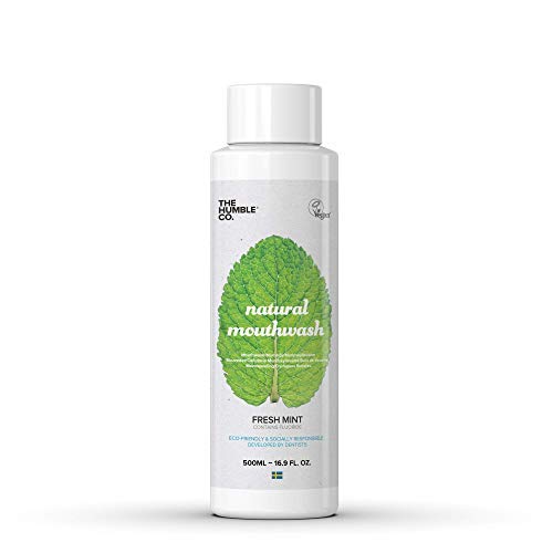 The Humble Co. Natural Enjuague Bucal | Menta Fresca | Ecológico, Vegano para su Cuidado Bucal Diario, Aprobado por el Dentista - Swish para una sensación fresca (3 x 500ml)