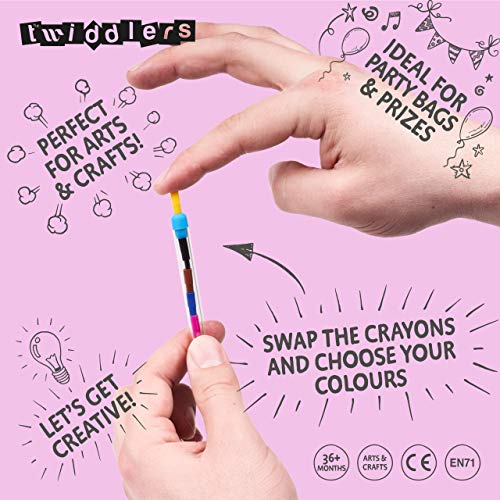 THE TWIDDLERS 36 lápices de Punta Intercambiable - 11 Colores Distintos - Ideales como Detalles de Fiesta, Rellenos para Bolsas de Fiesta, Cajas de sorpresas, etc.