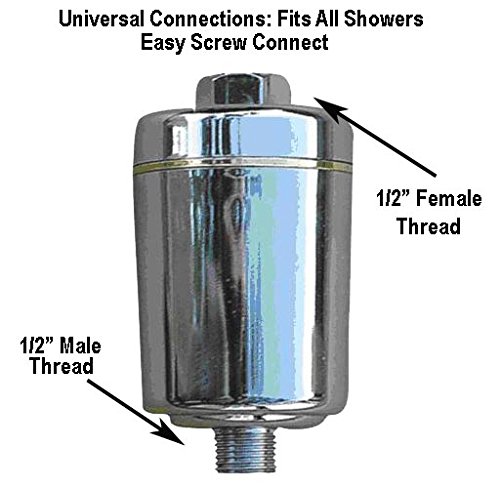 The Water Filter Men Inline - Filtro para Ducha - Universal - BS2 - El Cloro y Cal Ducha Filtro de Agua